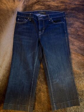 David Kahn Dark Blue Cropped Straight Jeans